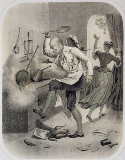 Rabbia in cucina, da una serie di stampe che raffigurano i sette peccati capitali, c.1850 da Louis Leopold Boilly